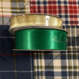 Gold and Green Gift Wrap Ribbon Set